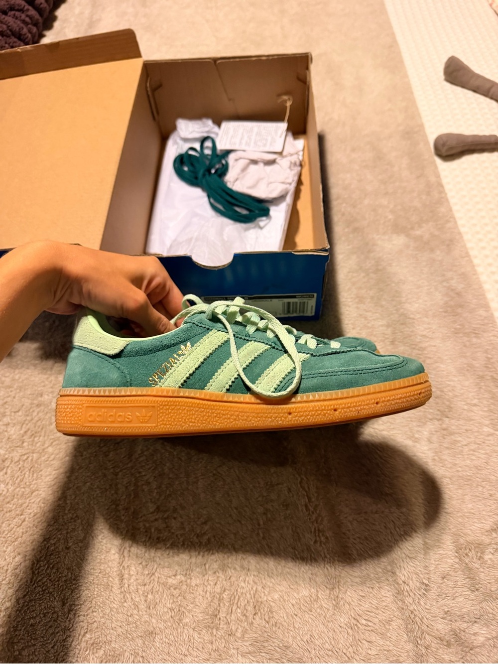 Adidas Handball Spezial in a green spark color womens 5 worn twice